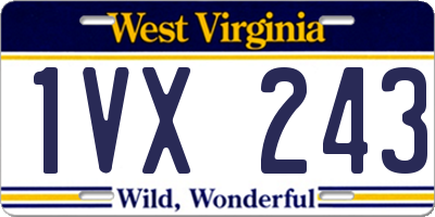WV license plate 1VX243