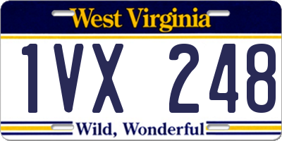 WV license plate 1VX248