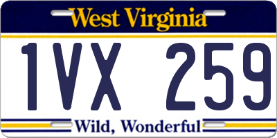 WV license plate 1VX259