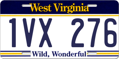 WV license plate 1VX276