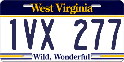 WV license plate 1VX277