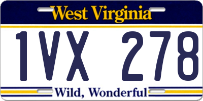 WV license plate 1VX278