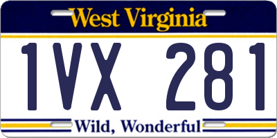 WV license plate 1VX281