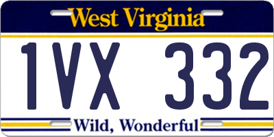 WV license plate 1VX332