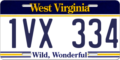 WV license plate 1VX334