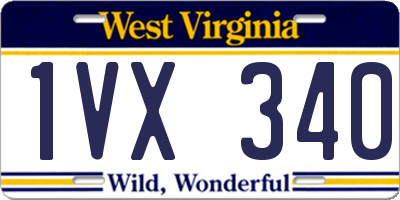 WV license plate 1VX340