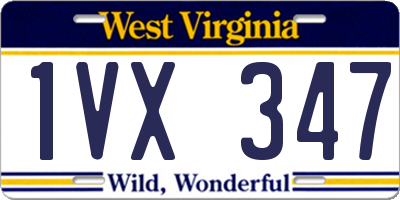 WV license plate 1VX347