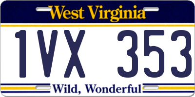 WV license plate 1VX353
