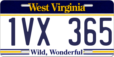 WV license plate 1VX365