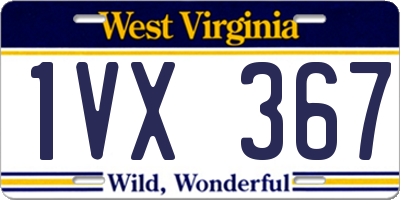 WV license plate 1VX367