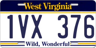 WV license plate 1VX376