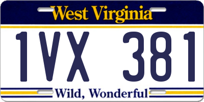 WV license plate 1VX381
