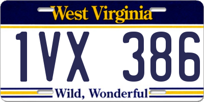 WV license plate 1VX386