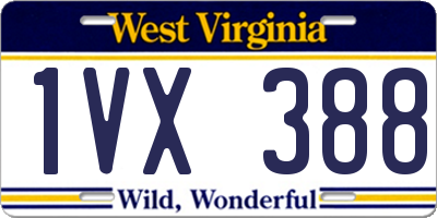 WV license plate 1VX388
