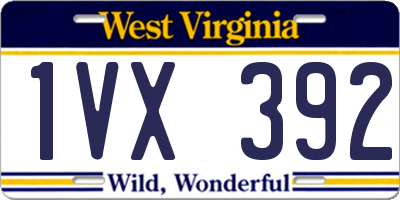 WV license plate 1VX392