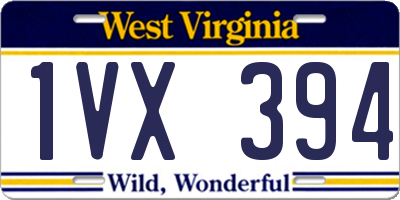 WV license plate 1VX394