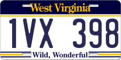WV license plate 1VX398