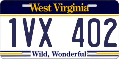 WV license plate 1VX402