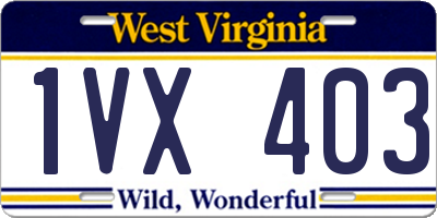 WV license plate 1VX403