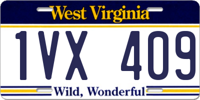 WV license plate 1VX409