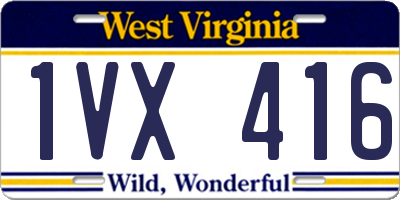 WV license plate 1VX416