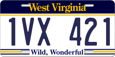 WV license plate 1VX421