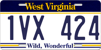 WV license plate 1VX424