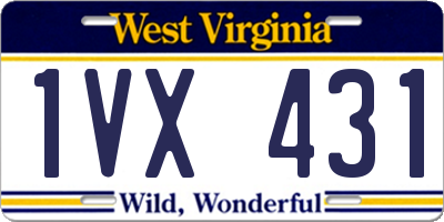 WV license plate 1VX431
