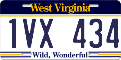 WV license plate 1VX434
