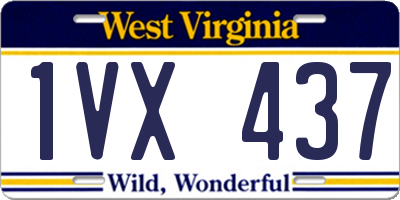 WV license plate 1VX437