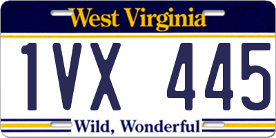 WV license plate 1VX445