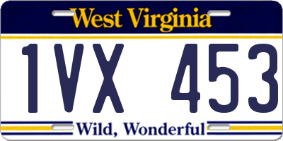 WV license plate 1VX453