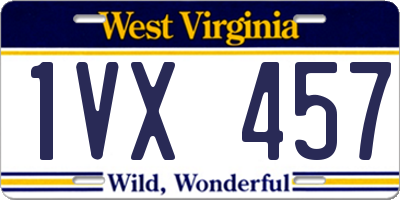 WV license plate 1VX457