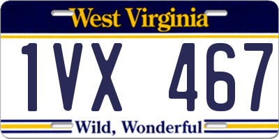 WV license plate 1VX467