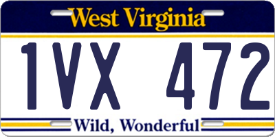 WV license plate 1VX472