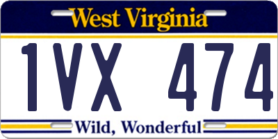 WV license plate 1VX474