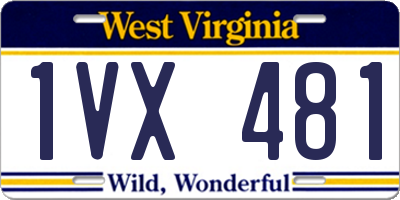 WV license plate 1VX481