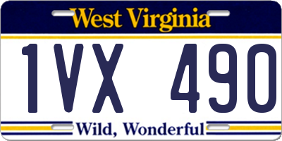 WV license plate 1VX490