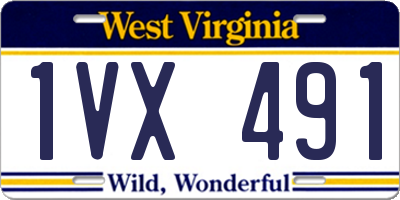 WV license plate 1VX491