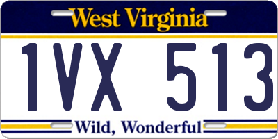 WV license plate 1VX513