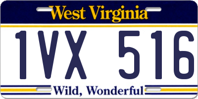 WV license plate 1VX516