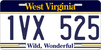 WV license plate 1VX525