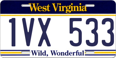 WV license plate 1VX533