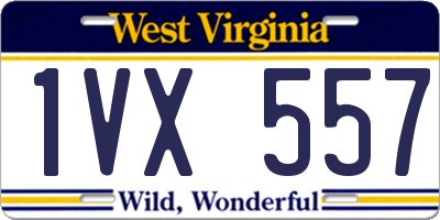 WV license plate 1VX557
