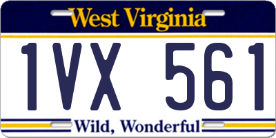 WV license plate 1VX561