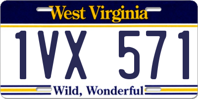 WV license plate 1VX571