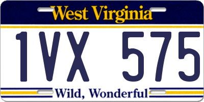 WV license plate 1VX575