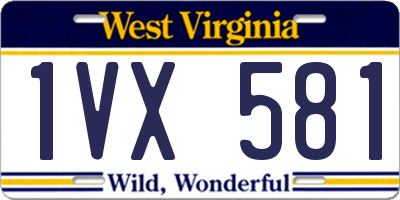 WV license plate 1VX581