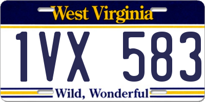 WV license plate 1VX583