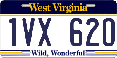 WV license plate 1VX620